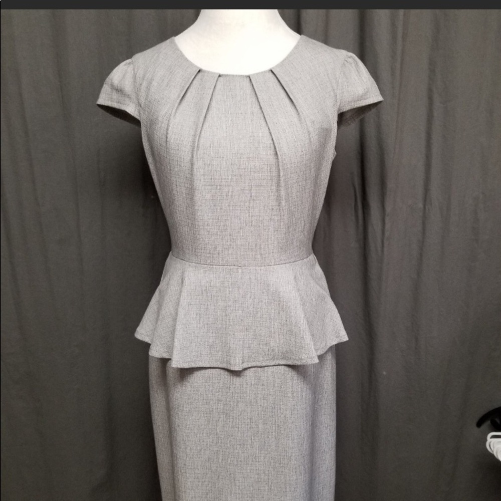Gray peplum Dress.  Size 8